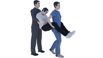 Yaralı taşımada kullanılan "teskereci yöntemi"nin uygulanış biçimi hangisinde gösterilmiştir?